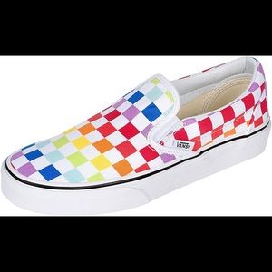 Vans Unisex Rainbow Chex Skate Shoe Multi-color